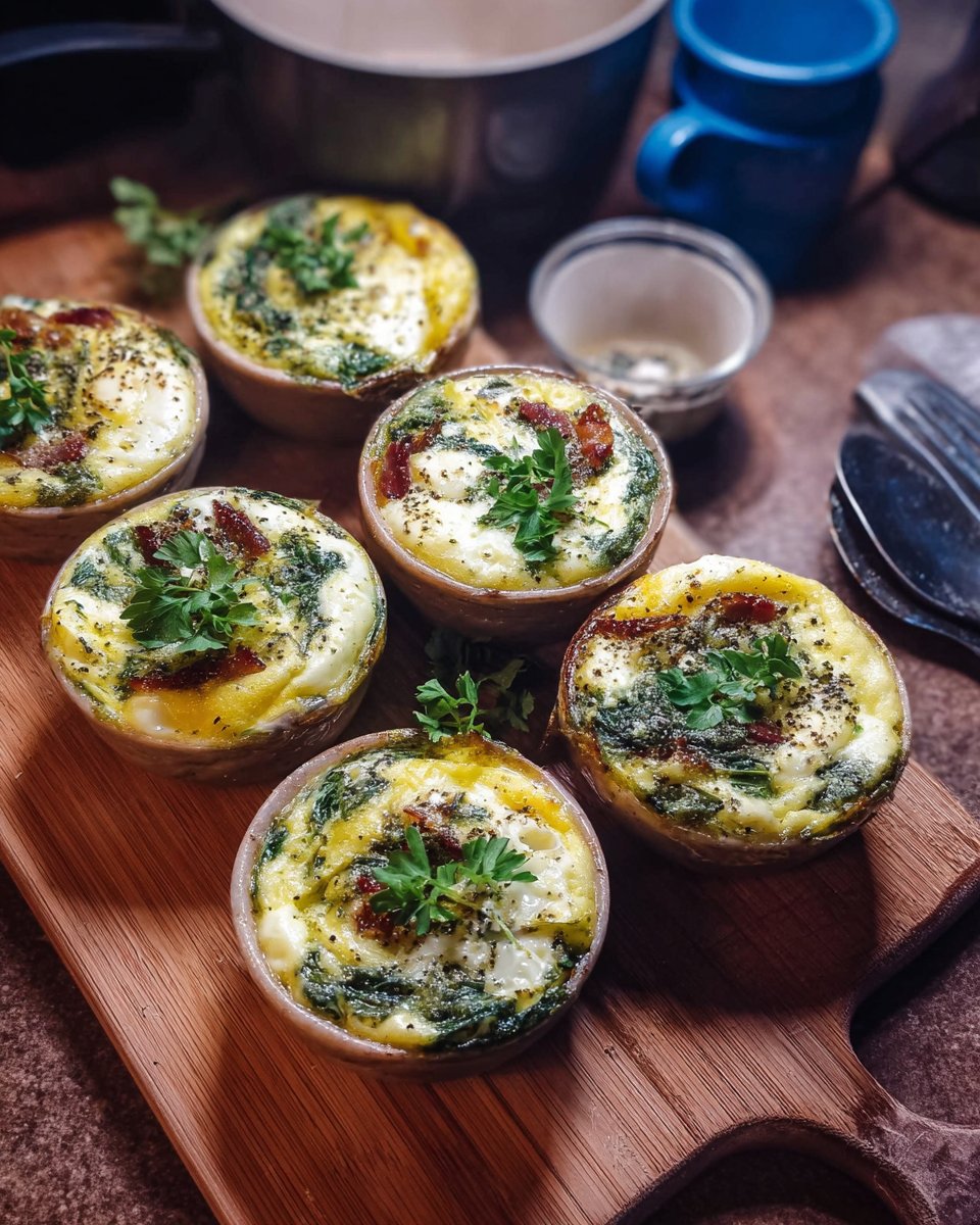 Low-Carb Bacon Spinach Egg Cups
